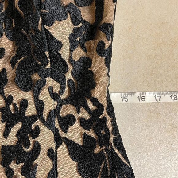 MILANO Black Lace Full Length Cocktail Formal Dress  8 #E1883 - Picture 13 of 15